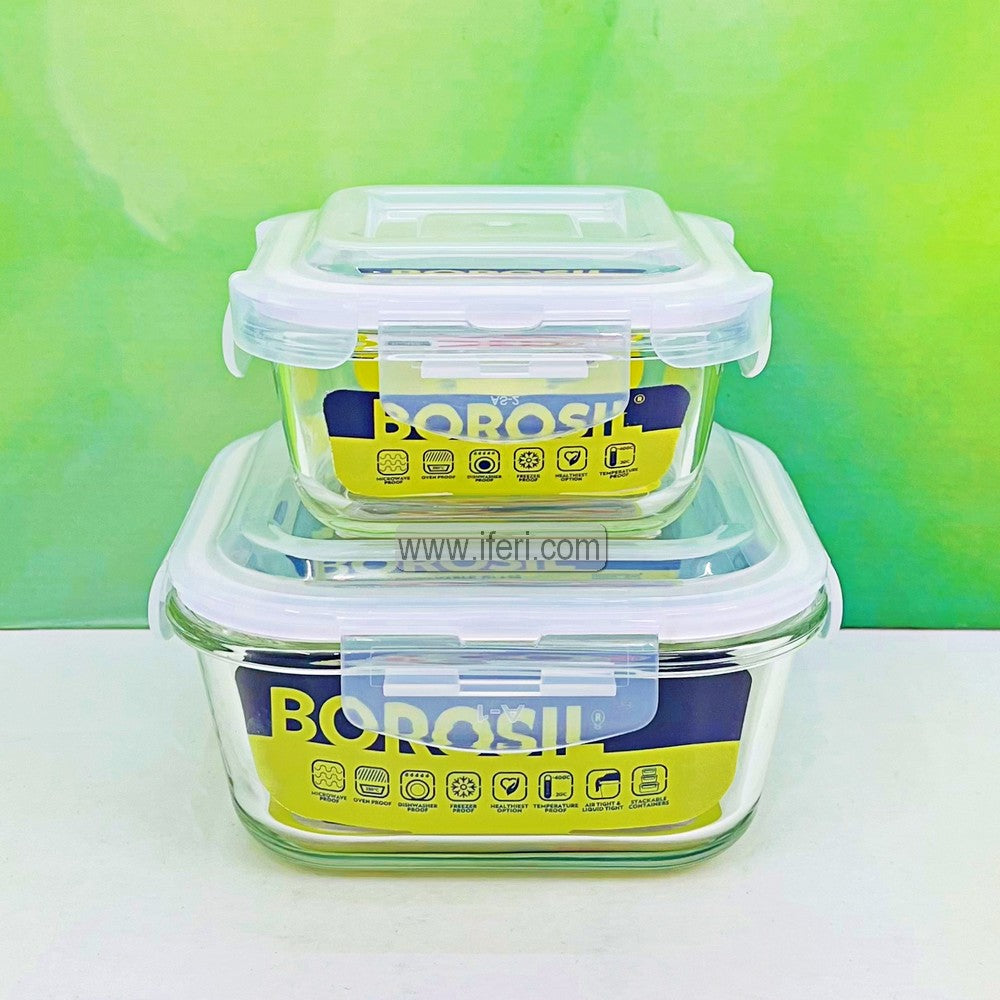 2 Pcs Oven Proof Glass Food Container SJ091