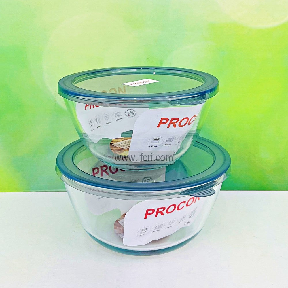 2 Pcs Oven Proof Glass Food Container SJ094