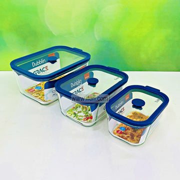 3 Pcs Oven Proof Glass Food Container Set SJ099