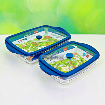 2 Pcs Premium Oven Proof Glass Food Container Set SJ102