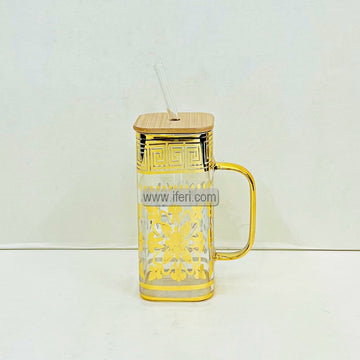 5.4 Inch Glass Juice Sipper Mug with Straw TG1706