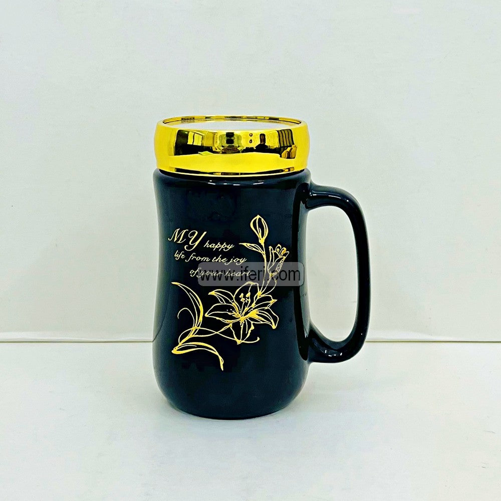 5.5 Inch Ceramic Coffee Mug with Lid TG1708