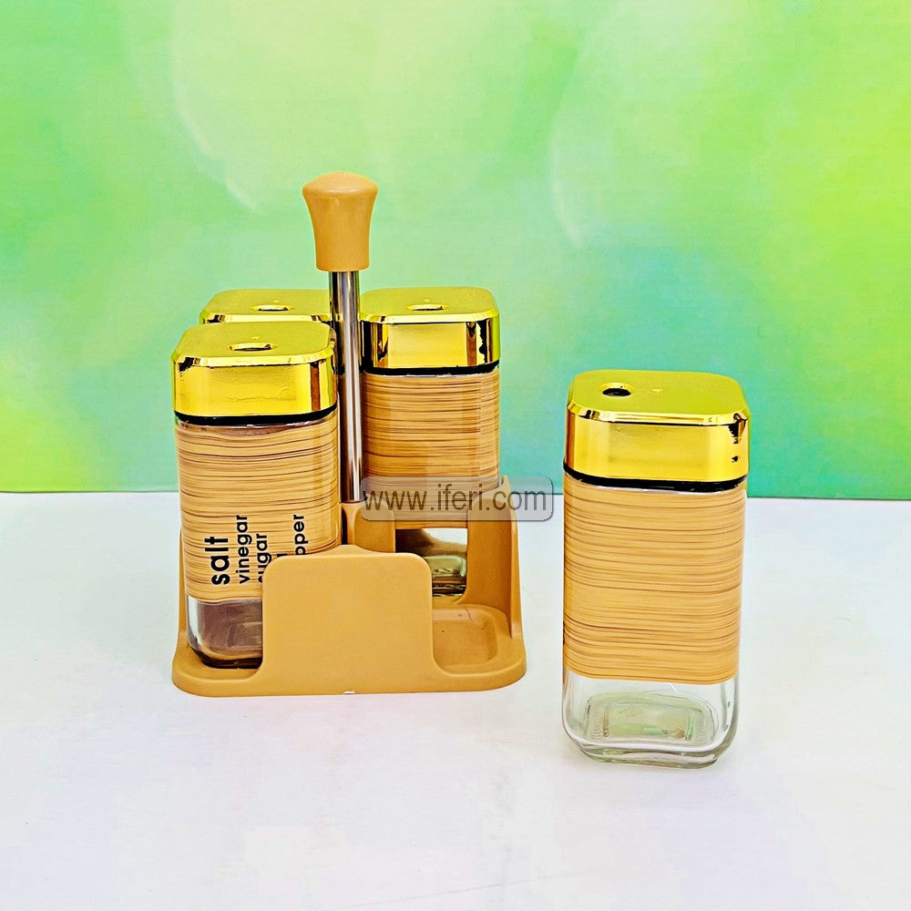 4 Pcs Glass Salt and Pepper Jar with Stand TG1728