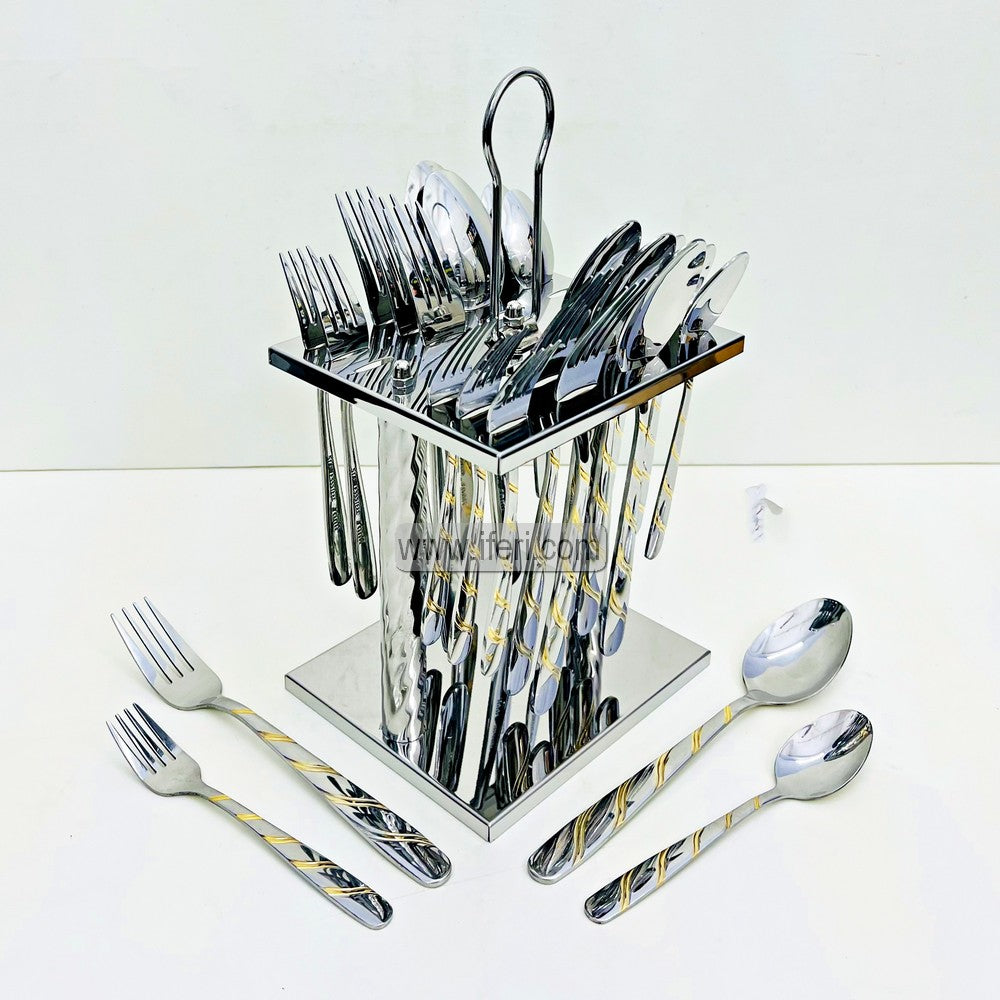 24 Pcs Stainless Steel Cutlery Set with Stand TG1742