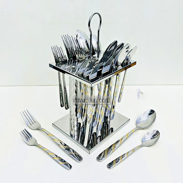 24 Pcs Stainless Steel Cutlery Set with Stand TG1742