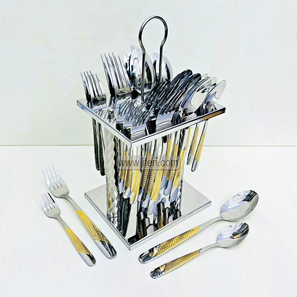 24 Pcs Stainless Steel Cutlery Set with Stand TG1744