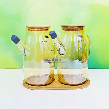 2 Pcs Glass Oil Vinegar Jar / Pot with Stand TG1756