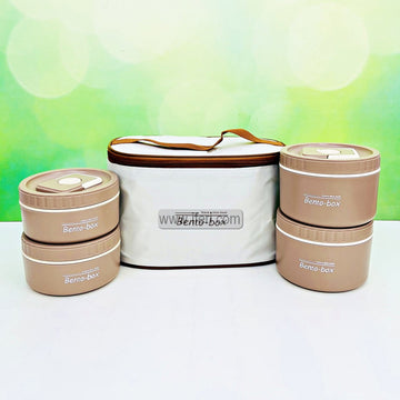 4 Pcs Airtight Lunch Box, Tiffin Carrier with Insulated Carrying Bag TG1762