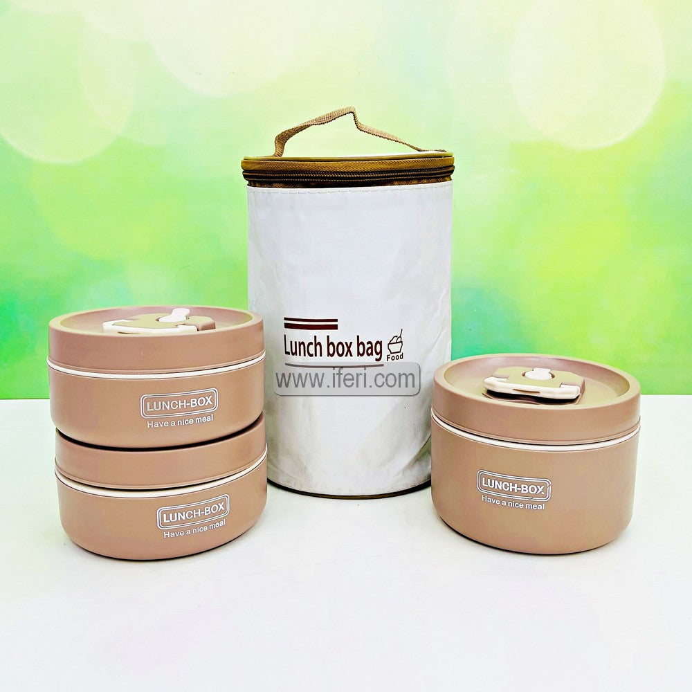 3 Pcs Airtight Lunch Box, Tiffin Carrier with Insulated Carrying Bag TG1764