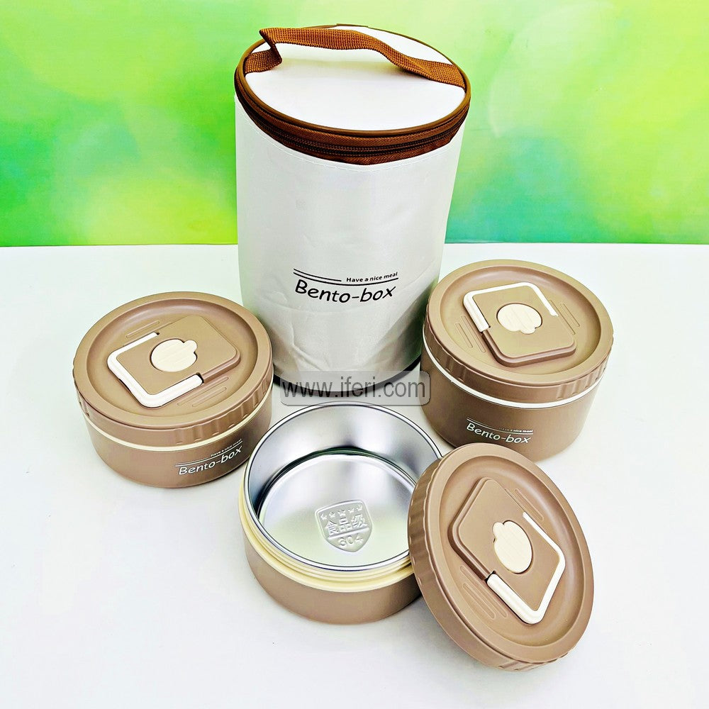 3 Pcs Airtight Lunch Box, Tiffin Carrier with Insulated Carrying Bag TG1766