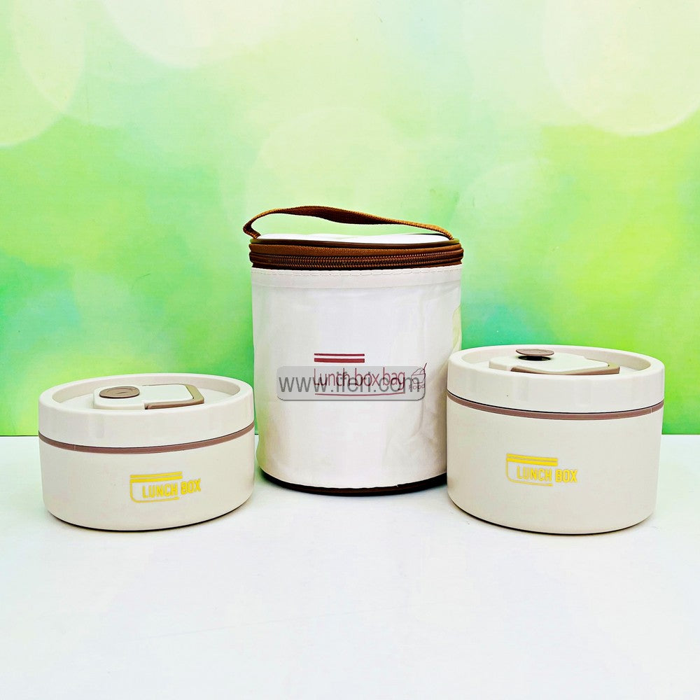 2 Pcs Airtight Lunch Box, Tiffin Carrier with Insulated Carrying Bag TG1766