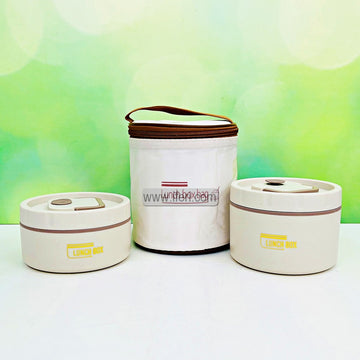 2 Pcs Airtight Lunch Box, Tiffin Carrier with Insulated Carrying Bag TG1766