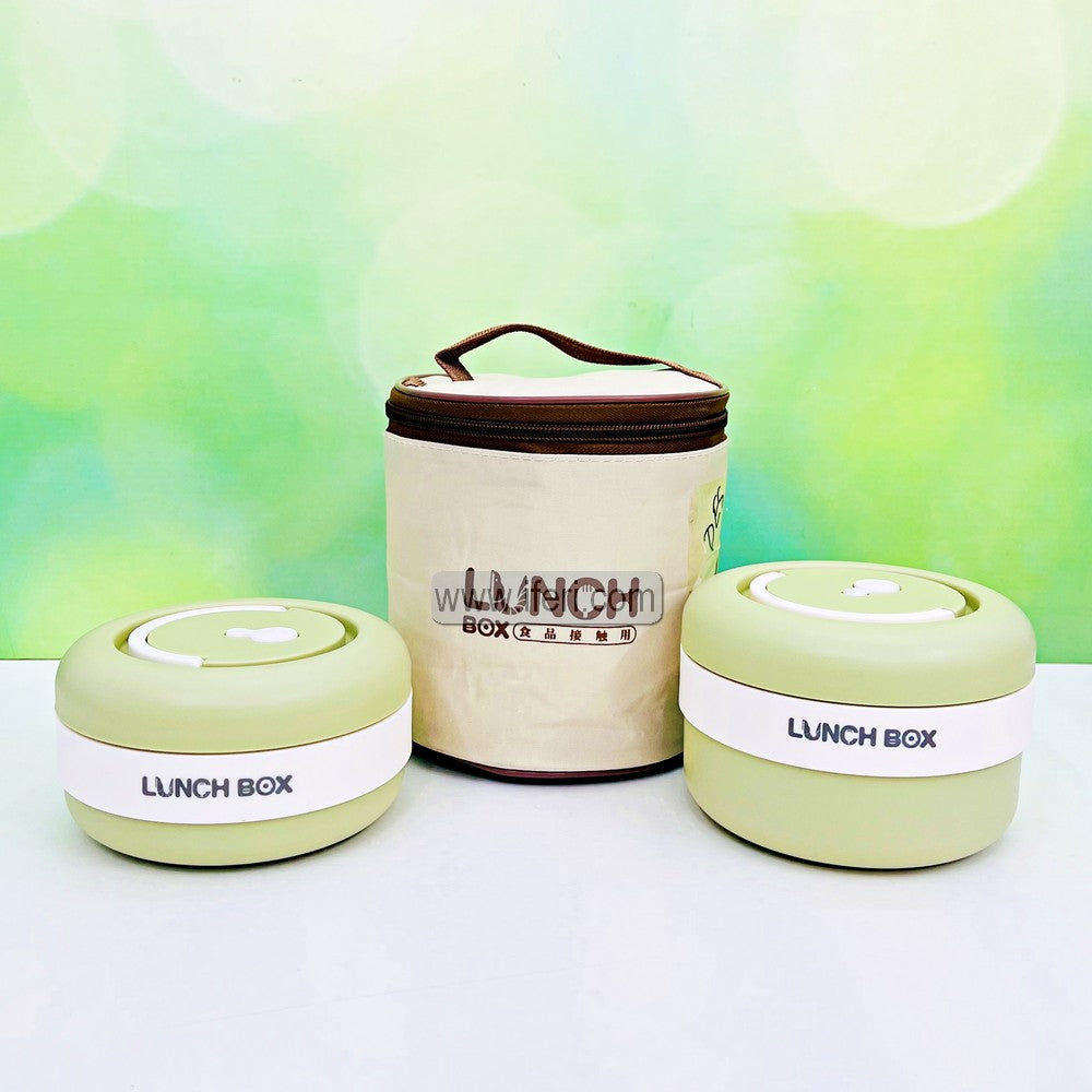 2 Pcs Airtight Lunch Box, Tiffin Carrier with Insulated Carrying Bag TG1767