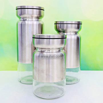 3 Pcs Airtight Glass Cookie Jar / Pickle Jar / Spice Jar RY3310-1