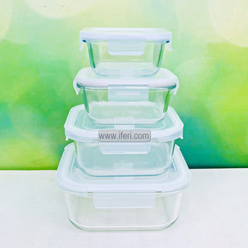 4 Pcs Oven Proof Glass Food Container Set BS091