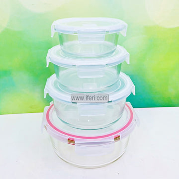 4 Pcs Oven Proof Glass Food Container Set BS093
