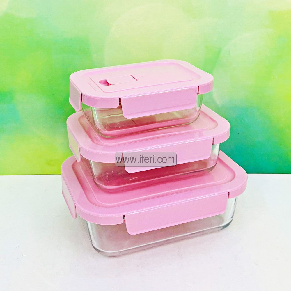 3 Pcs Oven Proof Glass Food Container Set BS096