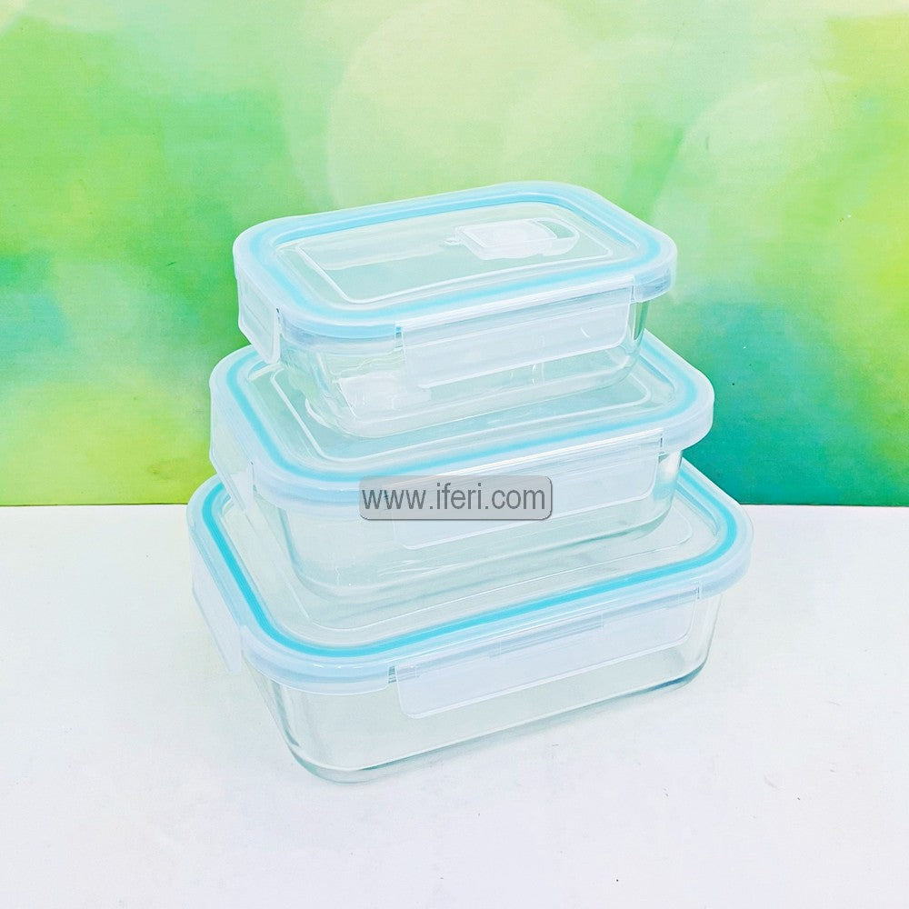 3 Pcs Oven Proof Glass Food Container Set BS097