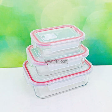 3 Pcs Oven Proof Glass Food Container Set BS098