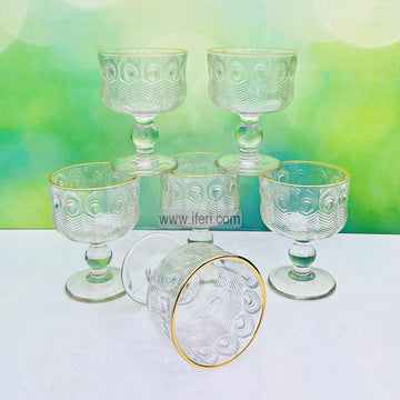 6 Pcs Golden Rim Ice Cream Serving Bowl / Dessert Cup Set BS100