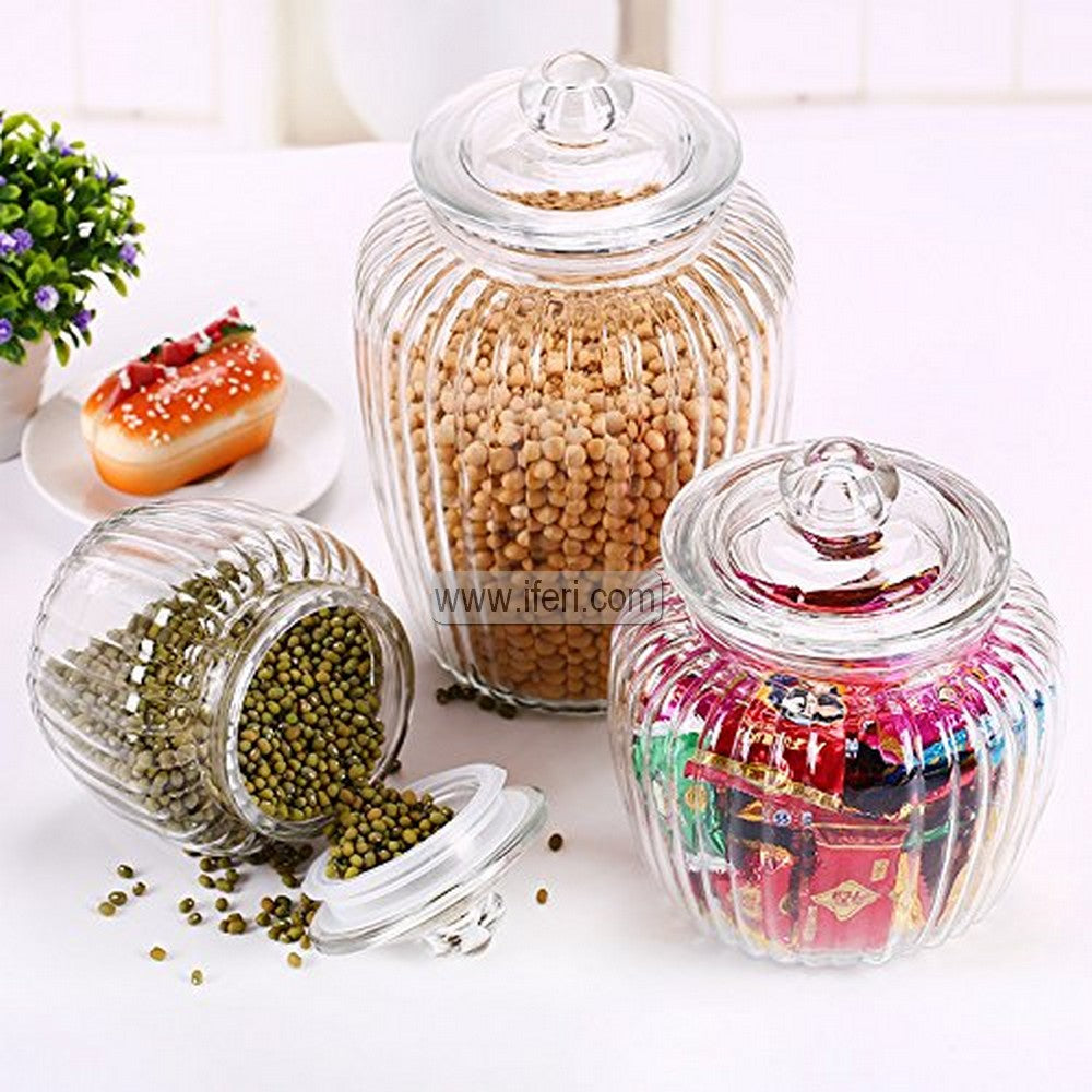 3 Pcs Airtight Glass Cookie Jar / Spice Jar BS111