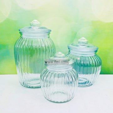 3 Pcs Airtight Glass Cookie Jar / Spice Jar BS111