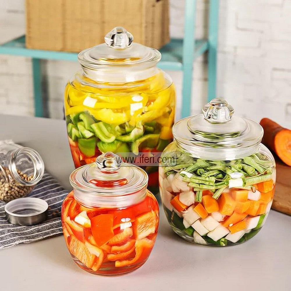 3 Pcs Airtight Glass Cookie Jar / Spice Jar BS115