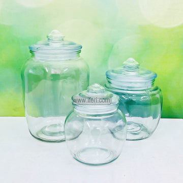 3 Pcs Airtight Glass Cookie Jar / Spice Jar BS115