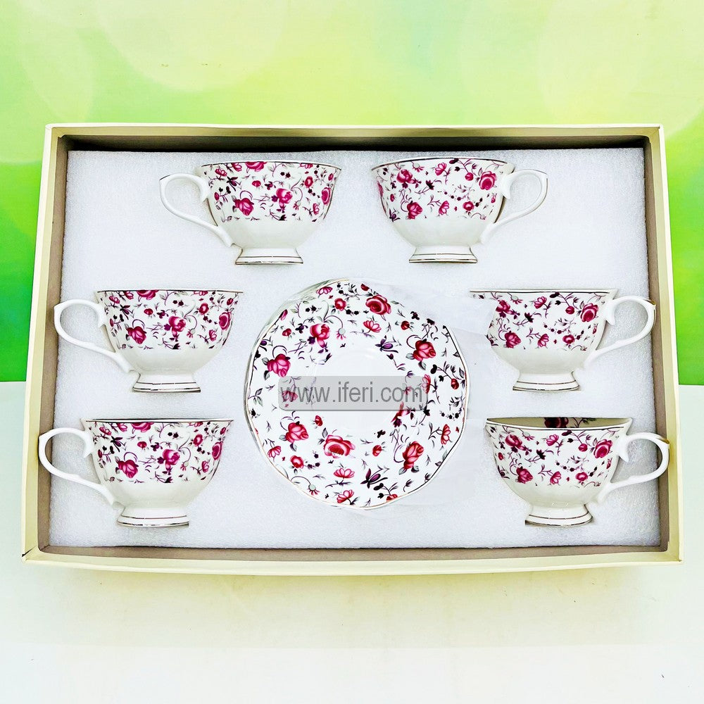 12 Pcs Golden Rim Ceramic Tea Cup & Saucer Set RY3393