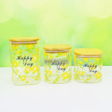 3 Pcs Airtight Glass Cookie Jar / Spice Jar RH0491