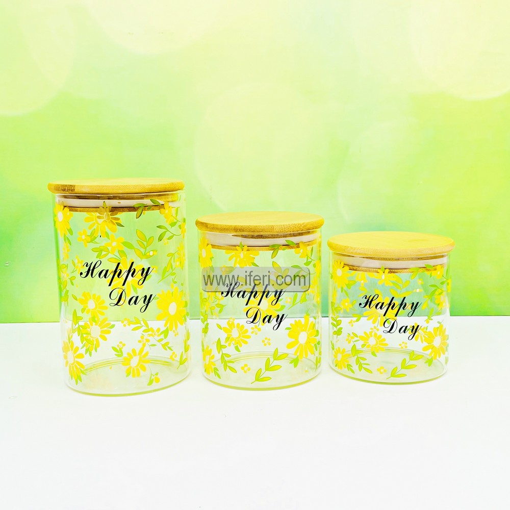 3 Pcs Airtight Glass Cookie Jar / Spice Jar RH0492