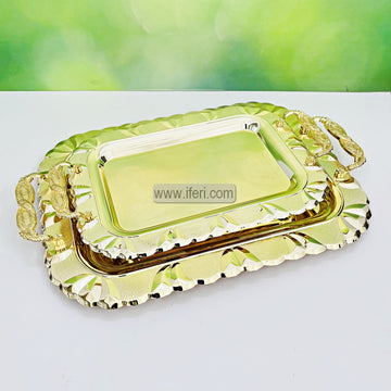 2 Pcs Exclusive Metal Serving Tray Set IQ120