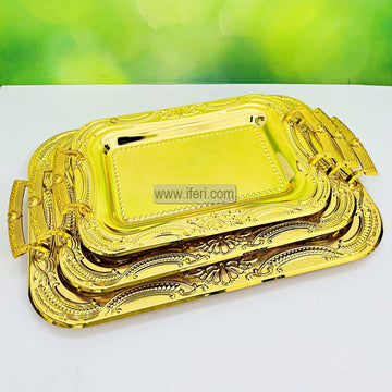 3 Pcs Exclusive Metal Serving Tray Set IQ121