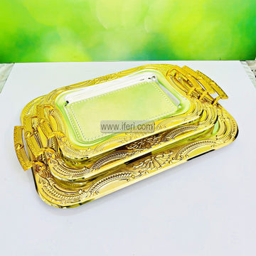 3 Pcs Exclusive Metal Serving Tray Set IQ123