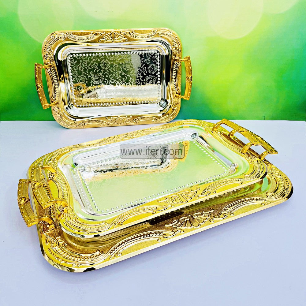 3 Pcs Exclusive Metal Serving Tray Set IQ123
