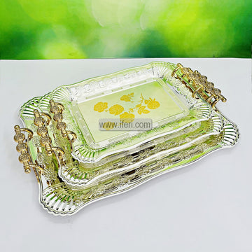 3 Pcs Exclusive Metal Serving Tray Set IQ124