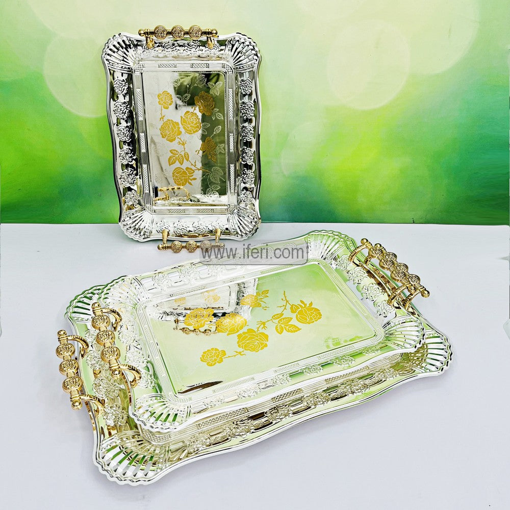 3 Pcs Exclusive Metal Serving Tray Set IQ124