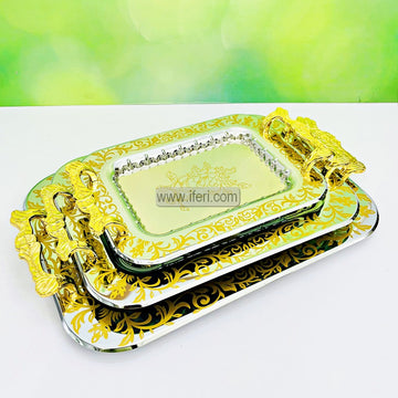 3 Pcs Exclusive Metal Serving Tray Set IQ125