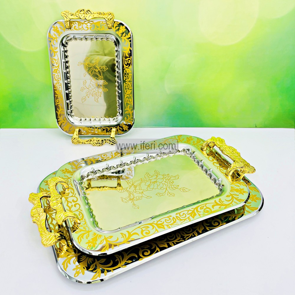 3 Pcs Exclusive Metal Serving Tray Set IQ125