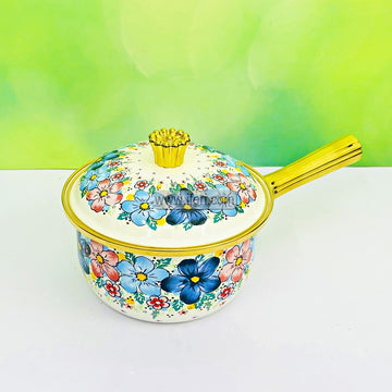 20cm Enamel Milk Pan with Lid TG10866