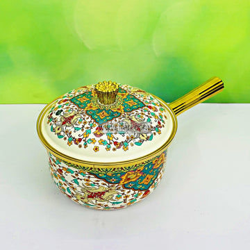 20cm Enamel Milk Pan with Lid TG10867