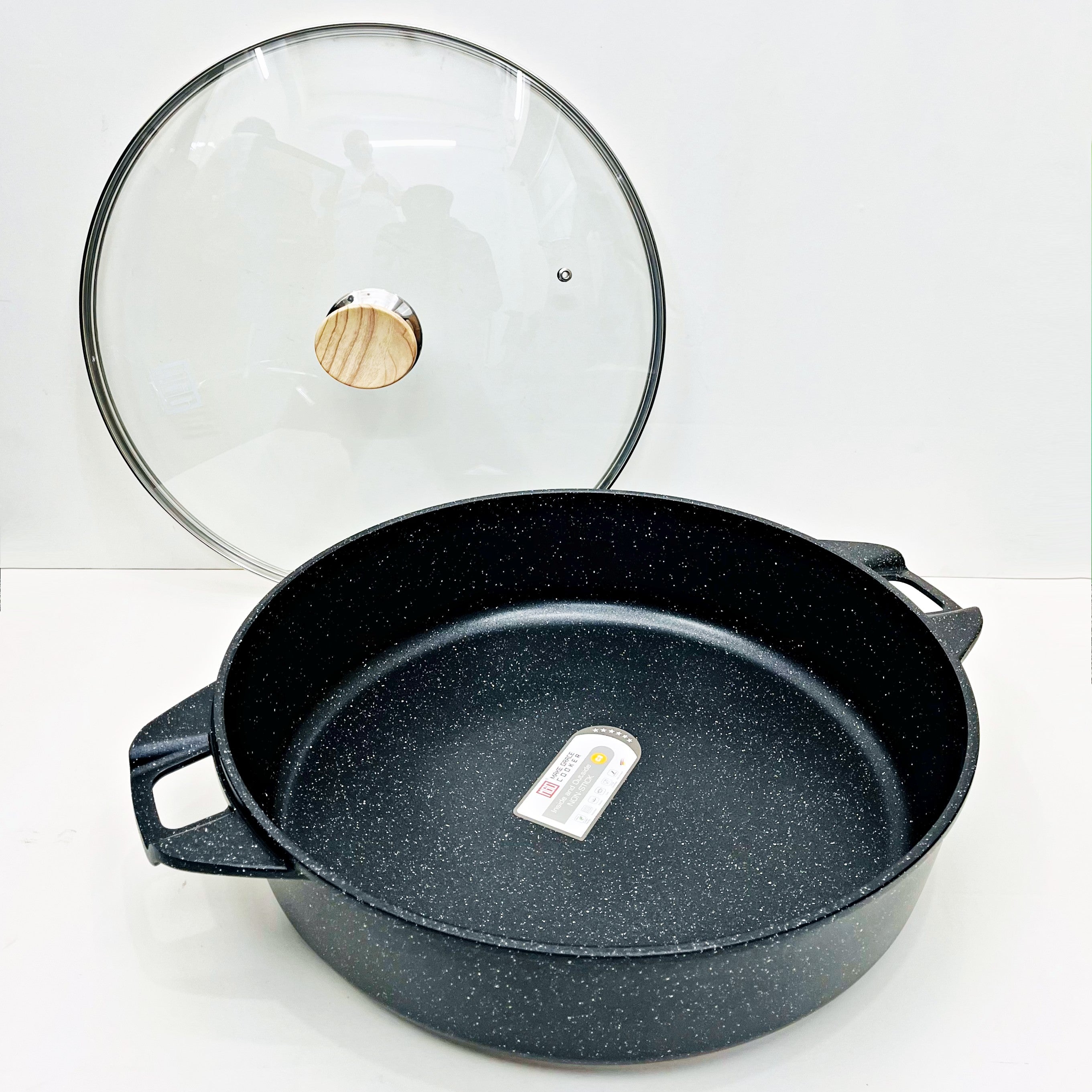 36cm MGC Non-Stick Marble Coating Cookware / Shallow Casserole with Lid RY56749