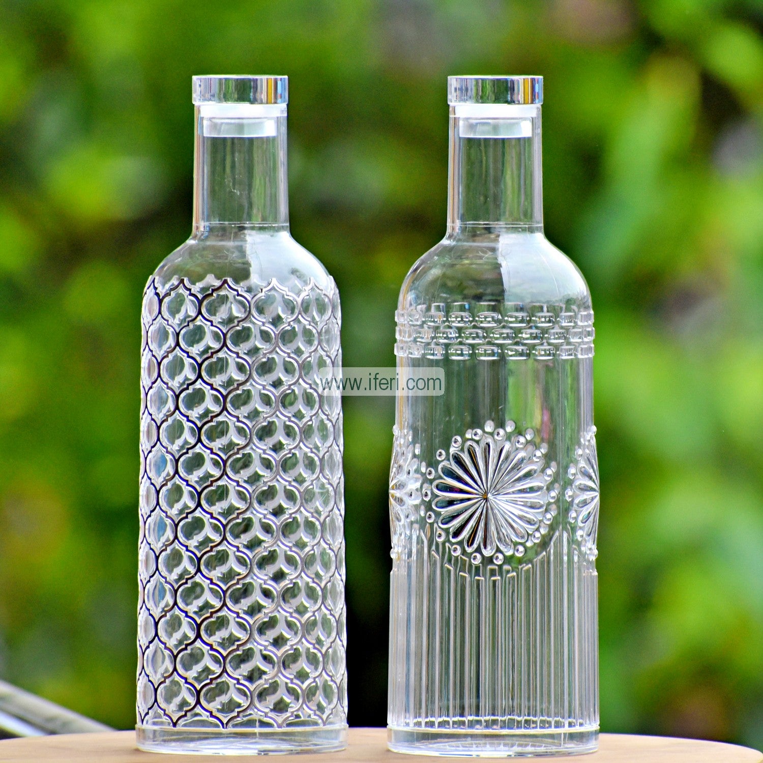 2 Pcs 1200ml Acrylic Water Juice Bottle ALP16801 (Silver)
