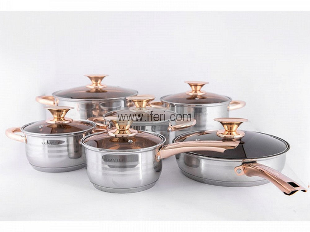 6 Pcs Kaisa Villa Stainless Steel Cookware Set with Lid KV-6618