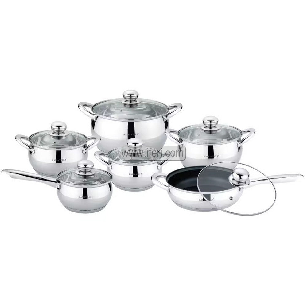6 Pcs Kaisa Villa Stainless Steel Cookware Set with Lid KV-6681