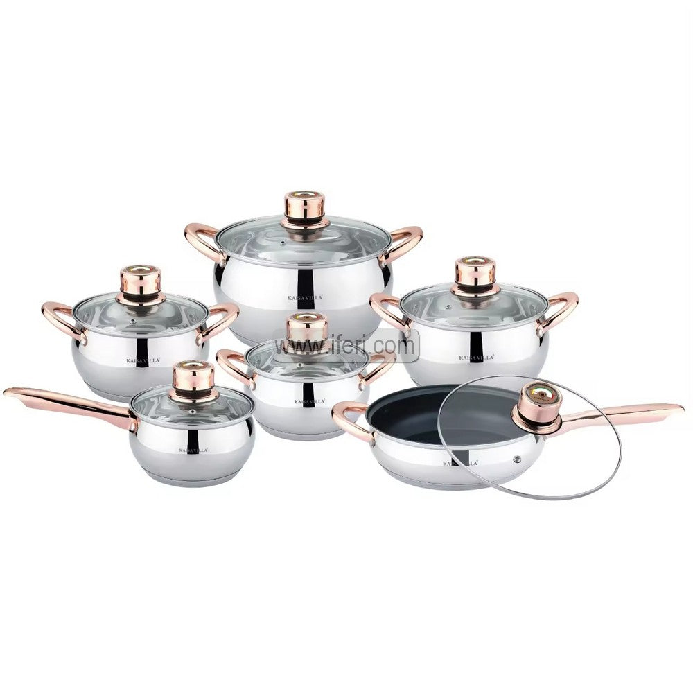 6 Pcs Kaisa Villa Stainless Steel Cookware Set with Lid KV-6684
