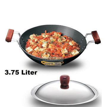 3.75 Liter Futura Hard Anodised Karai, Cookware with SS Lid SRC009