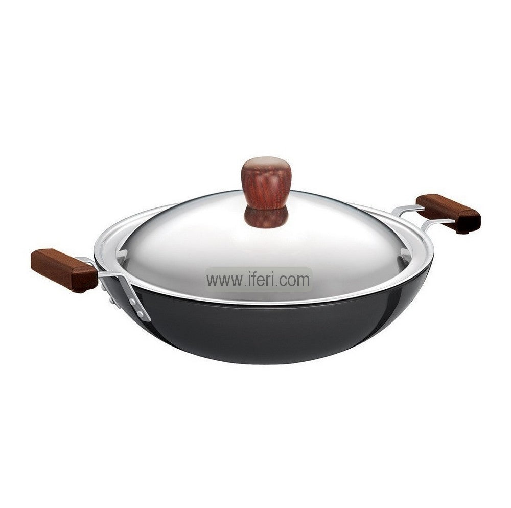 3.75 Liter Futura Hard Anodised Karai, Cookware with SS Lid SRC009