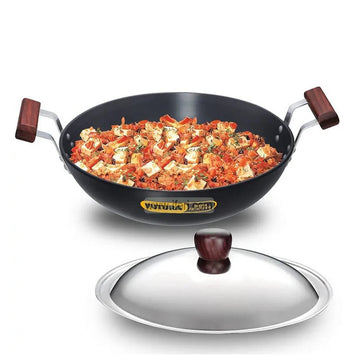 4 Liter Futura Hard Anodised Karai, Cookware with SS Lid SRC010
