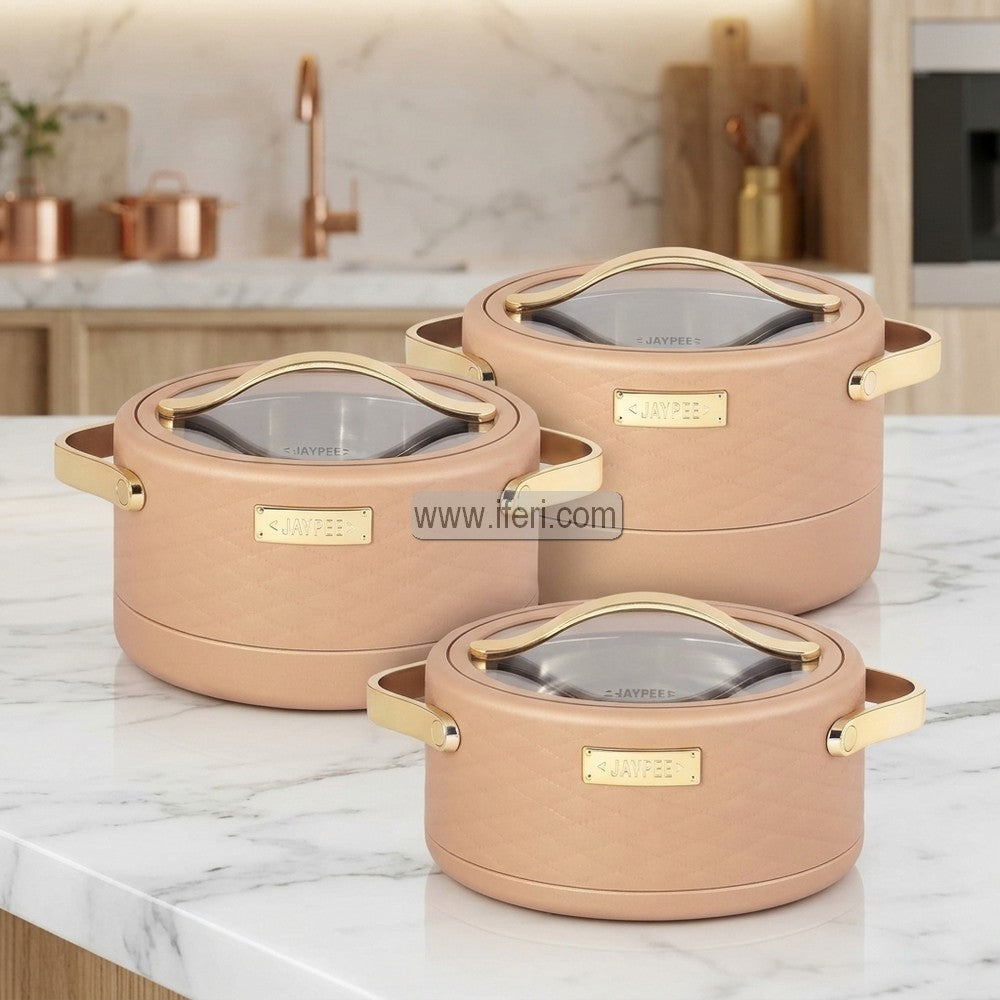 3 Pcs Jaypee Luxura Klass Exclusive Food Storage Hotpot / Thermoware Casserole Set ALM6985
